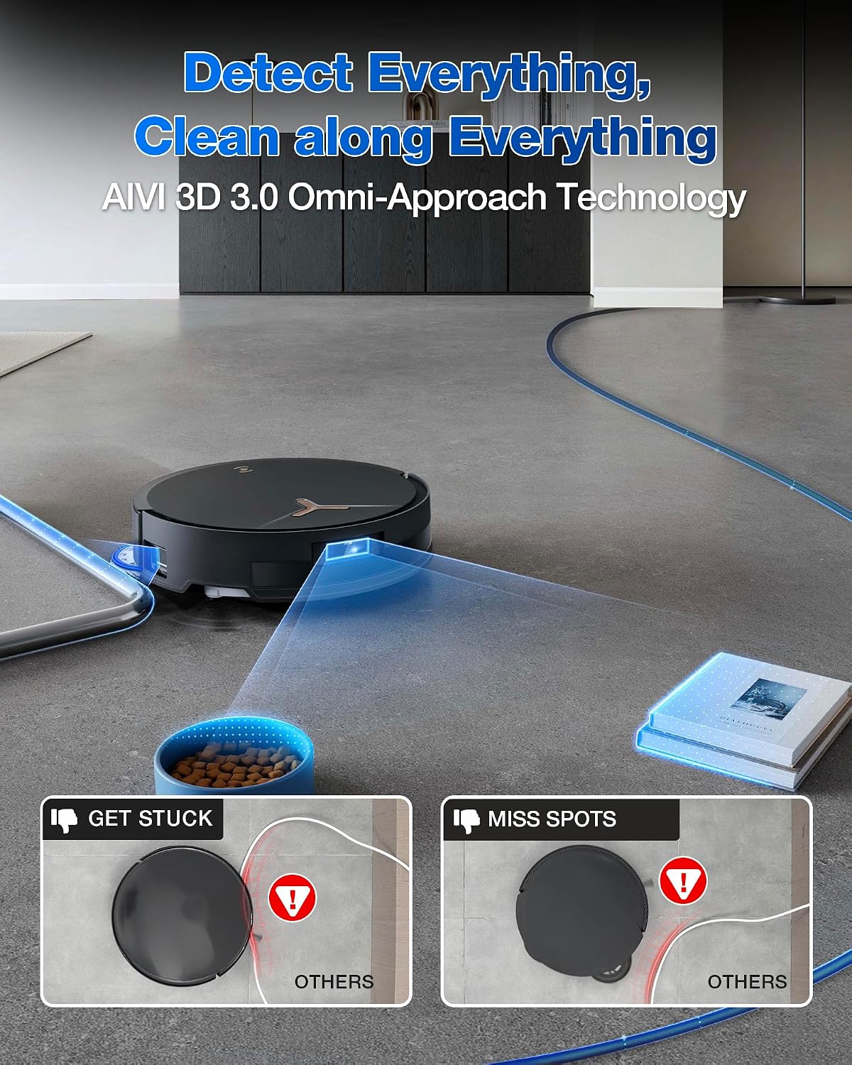 USED LIKE NEW ECOVACS DEEBOT T50 MAX Robot Vacuum and Mop, 18,500Pa Blast Suction 18mm Auto-Lift, 167℉ Mop Washing, Self-Emptying and Mop Drying, TruEdge Cleaning, ZeroTangle for Pet Hair, YIKO Agent