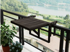 28 inch x 24 inch Acacia Balcony Railing Table / Espresso Hardwax Wood Oil Stain Finish
