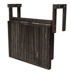 28 inch x 24 inch Acacia Balcony Railing Table / Espresso Hardwax Wood Oil Stain Finish