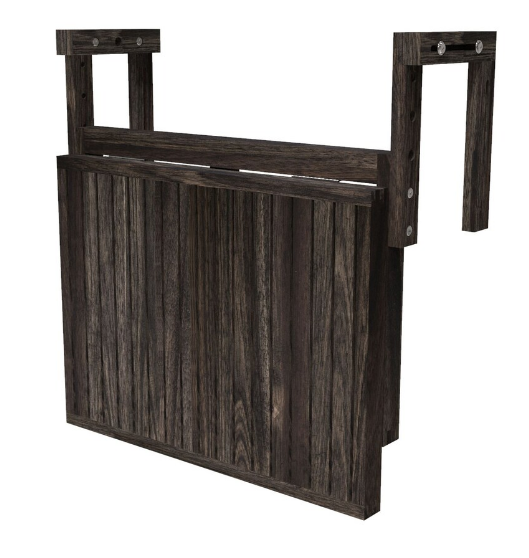 28 inch x 24 inch Acacia Balcony Railing Table / Espresso Hardwax Wood Oil Stain Finish