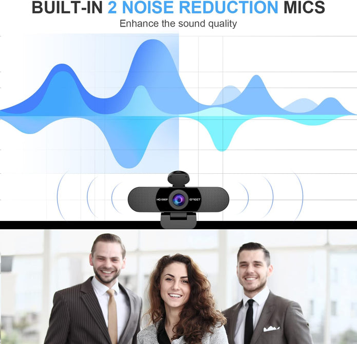 EMEET 1080P Webcam with Microphone, C960 Web Camera, 2 Mics Streaming Webcam, 90°FOV Computer Camera, Plug and Play USB Web Cam for Online Calling/Conferencing, Zoom/Teams/Facetime/YouTube, Laptop/PC