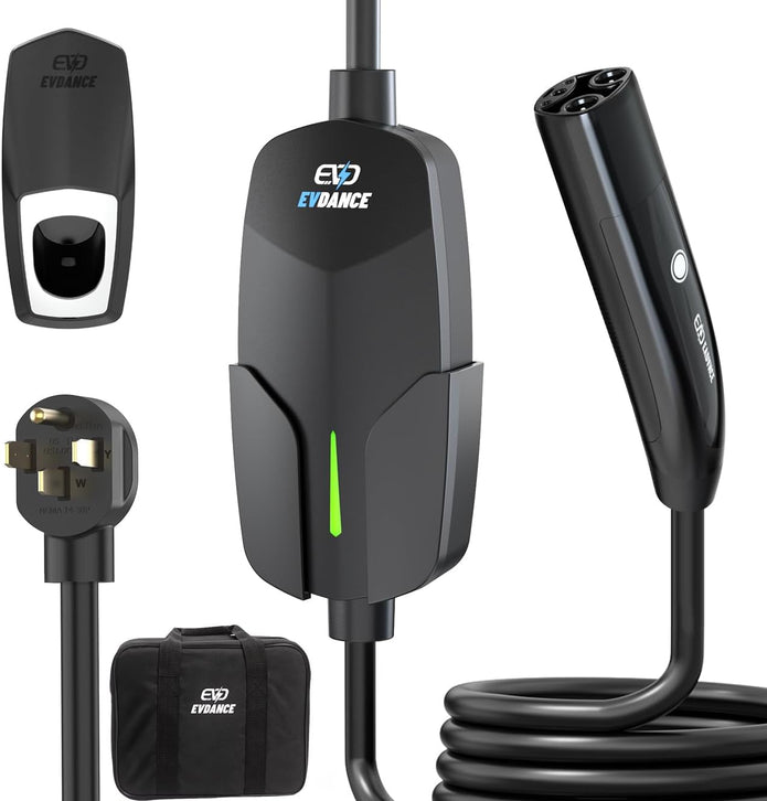 Level 2 EV Charger for Tesla 32A Fast Charging, 25ft Cord, NEMA 14-50 Plug, Portable & Home NACS Connector for All Tesla Models S/3/X/Y/Cybertruck - 240V Electric Car Mobile Charger