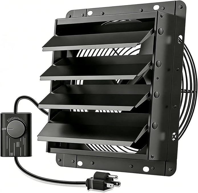 14 Inch Shutter Exhaust Fan with Speed Controller, 882 CFM High-Speed Vent Fan