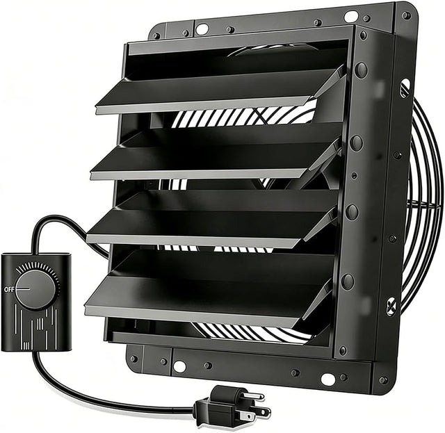 14 Inch Shutter Exhaust Fan with Speed Controller, 882 CFM High-Speed Vent Fan