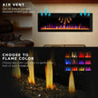 DEMO MODEL 50 Inch Ultra Thin Electric Fireplace-Narrow Bezel Linear Fireplace Heater Recessed Wall Mounted, Remote and Screen Control, 8H Sleep Timer, Low Noise, 750/1500W for Living Room, Bedroom