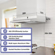 NEW IN OPEN BOX FIREGAS Range Hood 30 Inch Under Cabinet, Ducted/Ductless Convertible Stainless Steel Kitchen Hood with Rocker Button Control