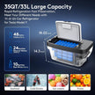 Car Refrigerator for Tesla Model Y 2019~2026, 35QT(33L) Car Fridge 12V Refrigerator for Tesla Model Y Juniper & Model YL, Portable Freezer Cooler -8℉~50℉ APP Control