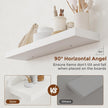36 Inch Floating Shelves for Wall 8 Inch Deep White Shelves Set of 2,Wall Mounted Rustic Wood Long Floating Shelf with Invisible Brackets for Bedroom Kitchen Living Room