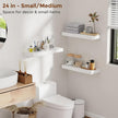 36 Inch Floating Shelves for Wall 8 Inch Deep White Shelves Set of 2,Wall Mounted Rustic Wood Long Floating Shelf with Invisible Brackets for Bedroom Kitchen Living Room