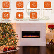 DEMO MODEL 50 Inch Ultra Thin Electric Fireplace-Narrow Bezel Linear Fireplace Heater Recessed Wall Mounted, Remote and Screen Control, 8H Sleep Timer, Low Noise, 750/1500W for Living Room, Bedroom