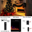 DEMO MODEL 50 Inch Ultra Thin Electric Fireplace-Narrow Bezel Linear Fireplace Heater Recessed Wall Mounted, Remote and Screen Control, 8H Sleep Timer, Low Noise, 750/1500W for Living Room, Bedroom