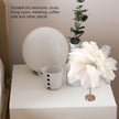 Artificial Feather Table Lamp, USB Rechargeable Decorative Lights with 3 Light Tones, Bedroom Beside Lamp for Home Party Wedding Shop Decoration (White)