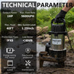 FOTING 1HP 40FT Sump Pump Submersible Sewage/Effluent Pump 5600 GPH - Heavy Duty Cast Iron - Automatic/Manual Septic Pump for Sump Basin/Residential/Sewage/Basement, 2'' NPT Discharge