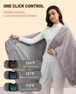 FREEHILL Heated Blanket Battery Operated, 9V Portable Cordless Heated Blanket Wearable Shawl, Gifts for Mom Women, Heating Throw with 4 Heating Area, 65x31.5 Inches