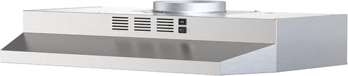 NEW IN OPEN BOX FIREGAS Range Hood 30 Inch Under Cabinet, Ducted/Ductless Convertible Stainless Steel Kitchen Hood with Rocker Button Control