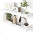 36 Inch Floating Shelves for Wall 8 Inch Deep White Shelves Set of 2,Wall Mounted Rustic Wood Long Floating Shelf with Invisible Brackets for Bedroom Kitchen Living Room