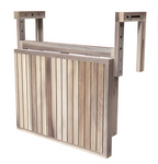 28 inch x 24 inch Acacia Balcony Railing Table / Organic White Hardwax Wood Oil Stain Finish