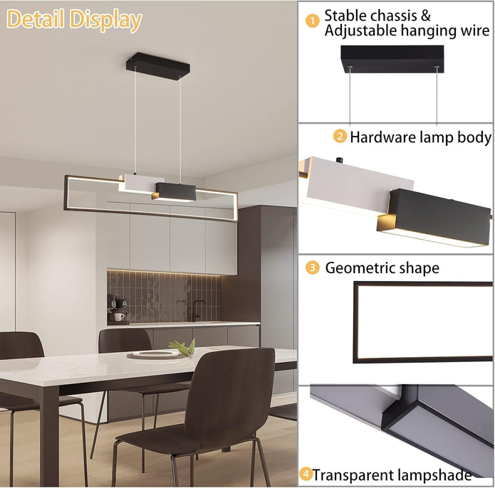 Tioolo Modern Chandeliers for Dining Room, Dimmable LED Chandelier, 36W