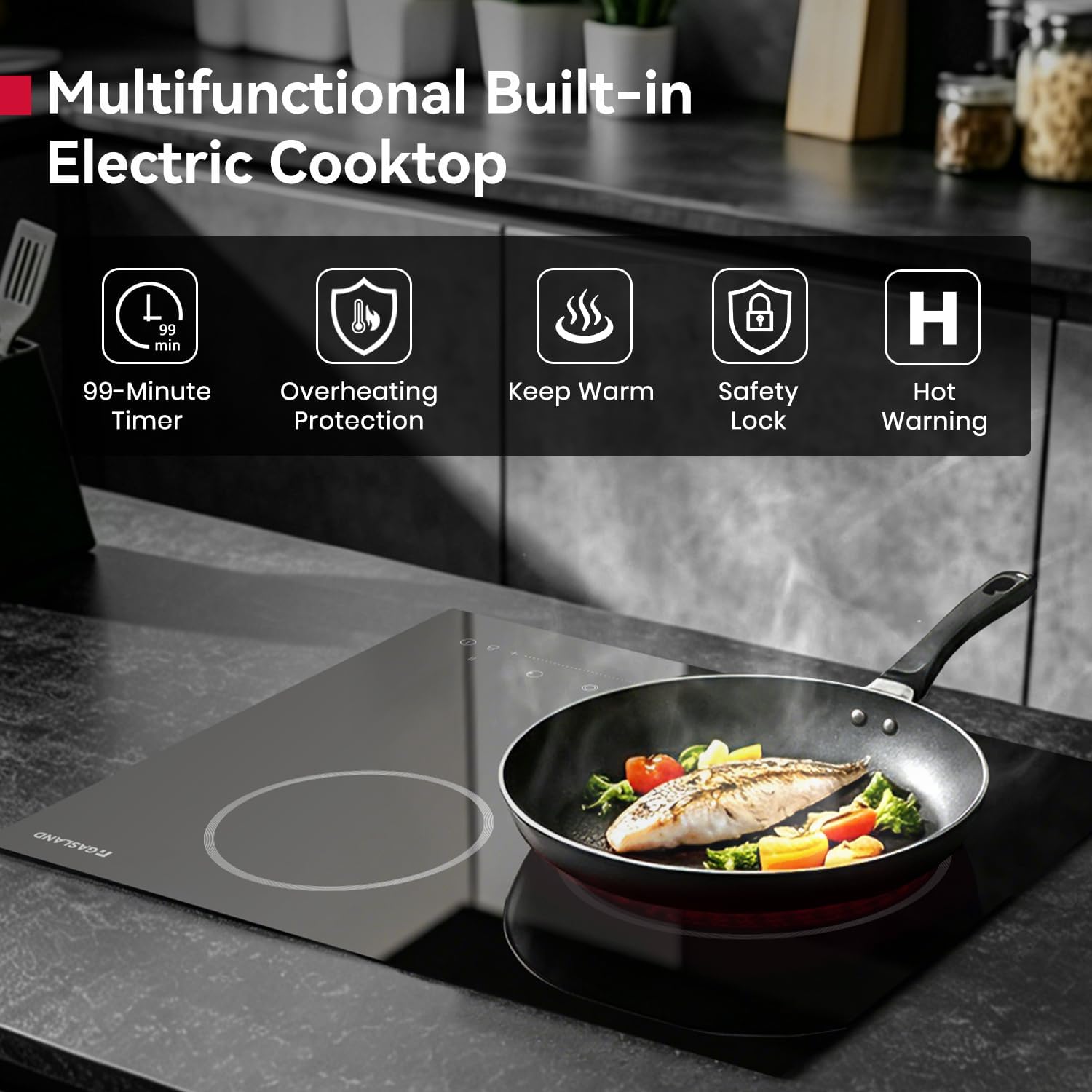GASLAND 21 Inch Electric Cooktop 2 Burner, Built-in, 220V | ETL Certified, 16 Power Levels, Slide Touch Control, Timer