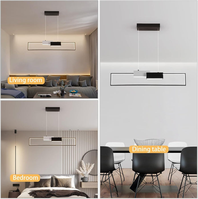 Tioolo Modern Chandeliers for Dining Room, Dimmable LED Chandelier, 36W