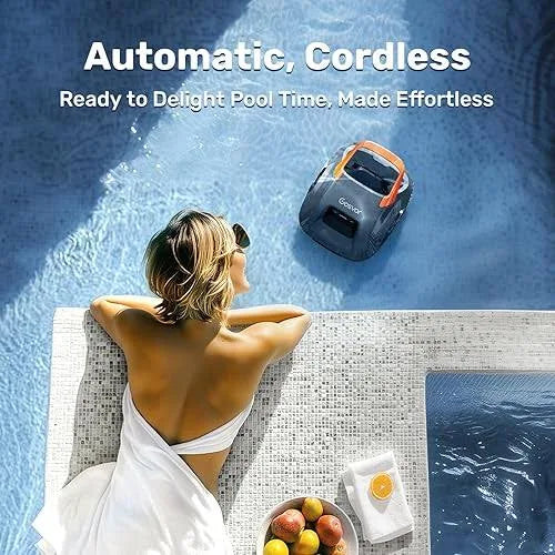 LIKE NEW Gosvor LiteVac 800 Cordless Robotic Pool Cleaner Automatic Vacuum Flat Floor