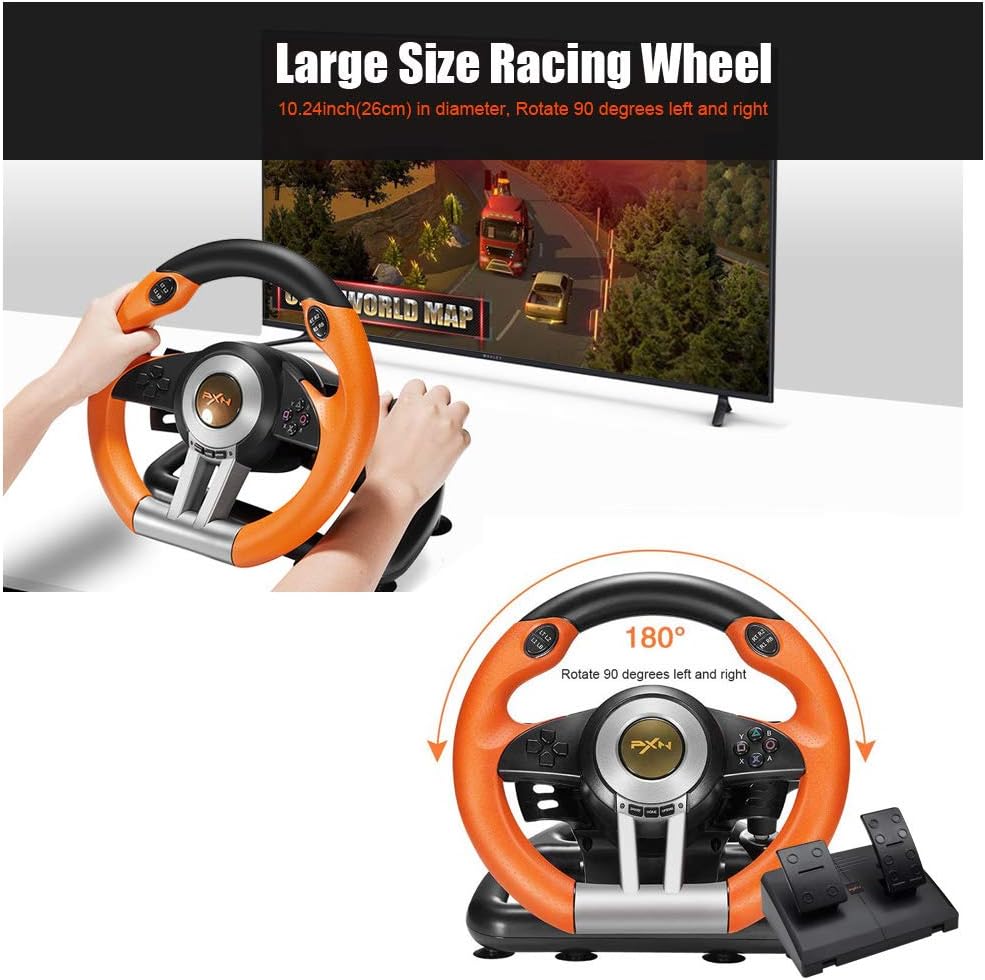 PXN V3PRO PC Racing Steering Wheel USB Simulator Race Gaming Steering Wheel