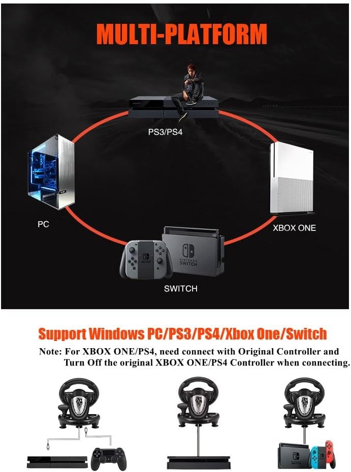 PXN V3PRO PC Racing Steering Wheel USB Simulator Race Gaming Steering Wheel