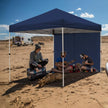 Northroad 10x10 FT Pop Up Canopy, Outdoor Popup Gazebo Shelter w/ 1 Sidewall,Wheeled Carrying Bag,4 Ropes,8 Stakes for Patio,Deck,Garden,Beach（Dark Blue）