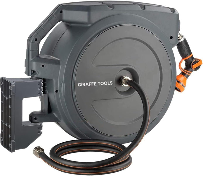 USED LIKE NEW Giraffe Tools AW40MB Garden Hose Reel, Metal Bracket, 5/8 in x 90 FT
