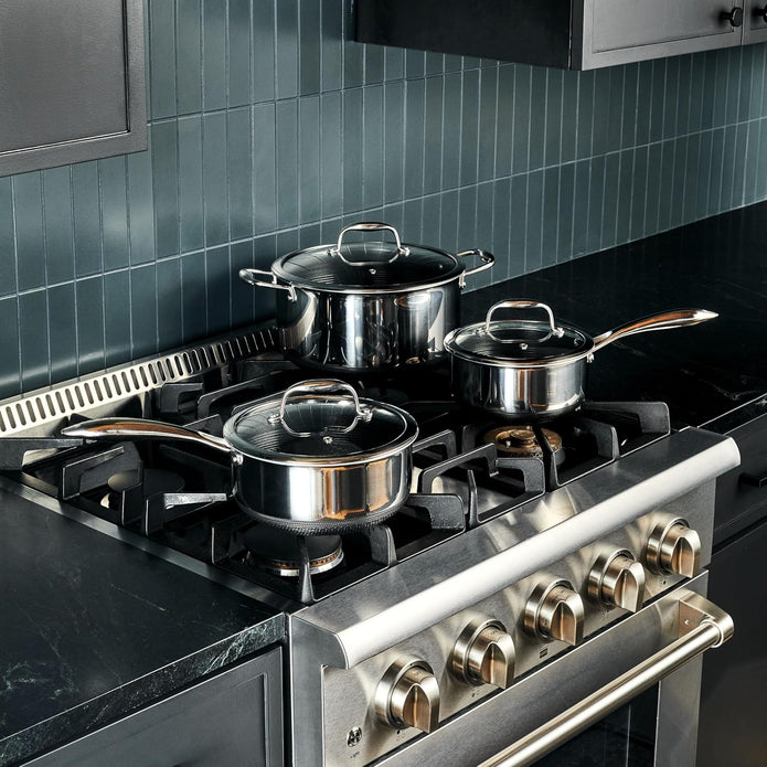 NEW/OPEN BOX/ HexClad 6pc Hybrid Nonstick Pot Set with Lids, 2, 3 & 8 Qt Pots