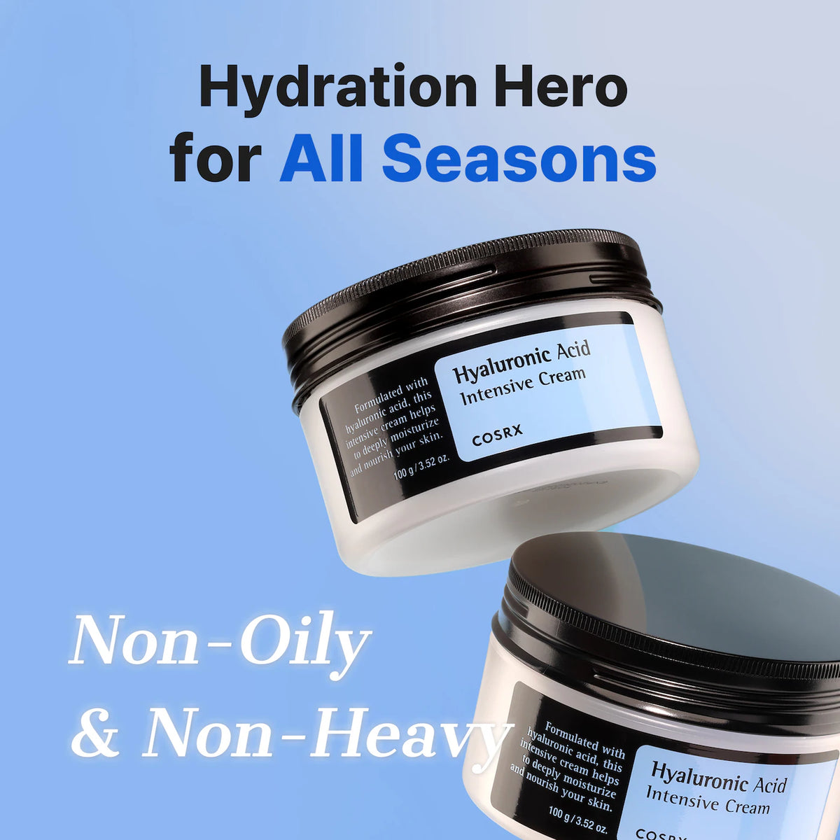 COSRX  Hyaluronic Acid Lightweight Hydrating Cream with Non-Greasy Finish for Dry, Sensitive Skin /100 g