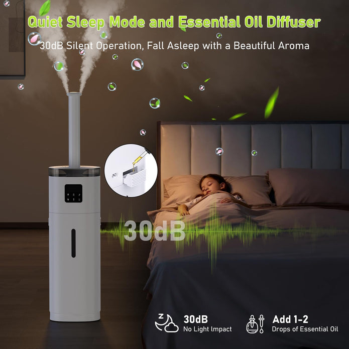 Humidifiers for Bedroom Large Room, 18L Super Quiet Cool Mist Humidifier for Whole House 2200ft²