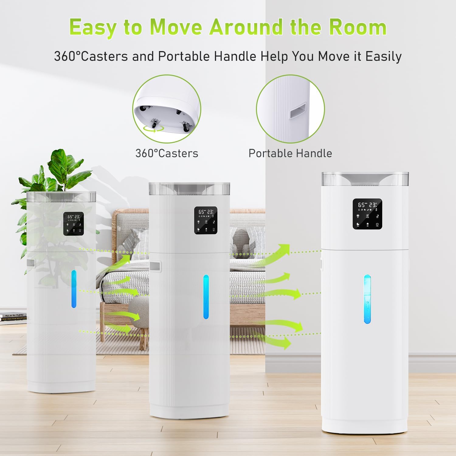 Humidifiers for Bedroom Large Room, 18L Super Quiet Cool Mist Humidifier for Whole House 2200ft²