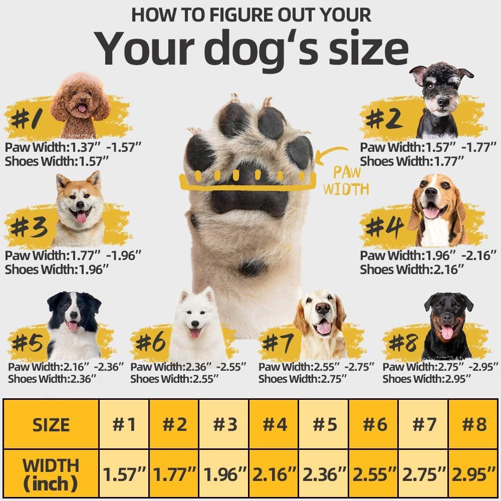 Dog Shoes for Small Dogs, Waterproof Dog Booties Paw Protector for Winter Snowy Day, Summer Hot Pavement, Outdoor Walking, Indoor Hardfloors Anti Slip Sole Black Size 3