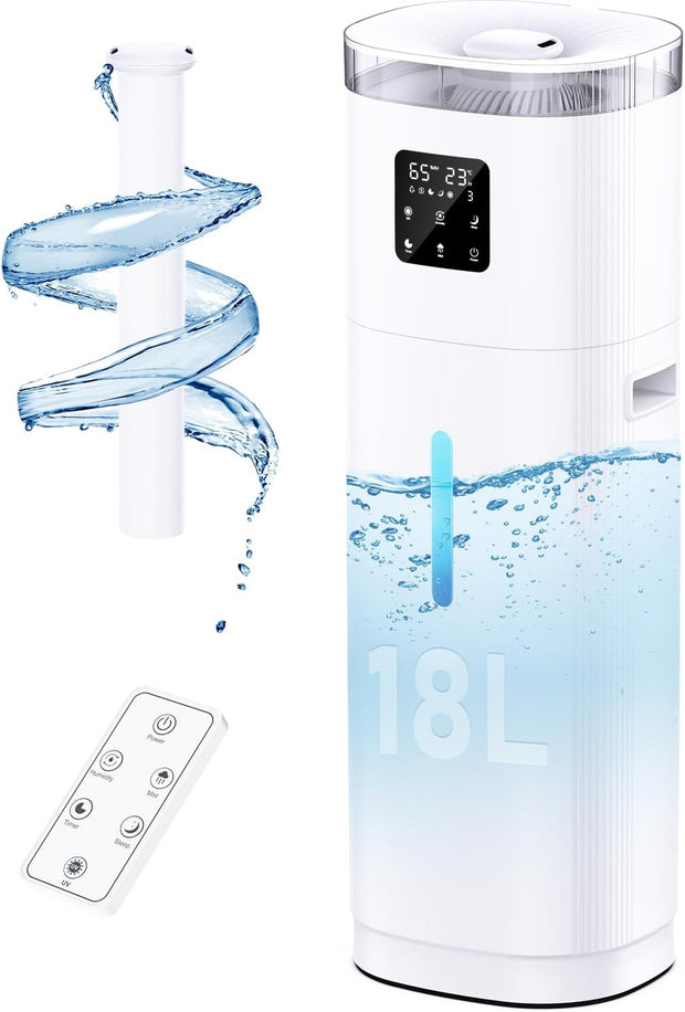 Humidifiers for Bedroom Large Room, 18L Super Quiet Cool Mist Humidifier for Whole House 2200ft²