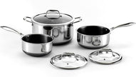 NEW/OPEN BOX/ HexClad 6pc Hybrid Nonstick Pot Set with Lids, 2, 3 & 8 Qt Pots
