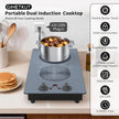 GlHETKUT Induction Cooktop,110V 2300W double burner hot plate with LED Touch Screen,9 Power Levels,Kids Lock & Timer,knob and touch control 2 burner induction cooktop
