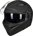 ILM Motorcycle Dual Visor Flip up Modular Full Face Helmet DOT LED Light Model 902L (M, Matte Black - LED)