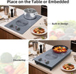 GlHETKUT Induction Cooktop,110V 2300W double burner hot plate with LED Touch Screen,9 Power Levels,Kids Lock & Timer,knob and touch control 2 burner induction cooktop