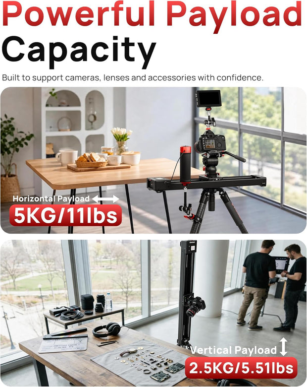 IFOOTAGE Shark Slider Nano II-860 Motorized Camera Slider 24.9" / 63cm, AI Motion Control Video Slider for DJI RS2 RS3 RS4 Gimbal, Time-Lapse & Cinematic Filmmaking