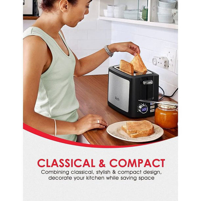 IKICH Toaster 2 Slice, LCD Screen Stainless Steel