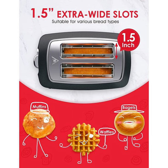 IKICH Toaster 2 Slice, LCD Screen Stainless Steel