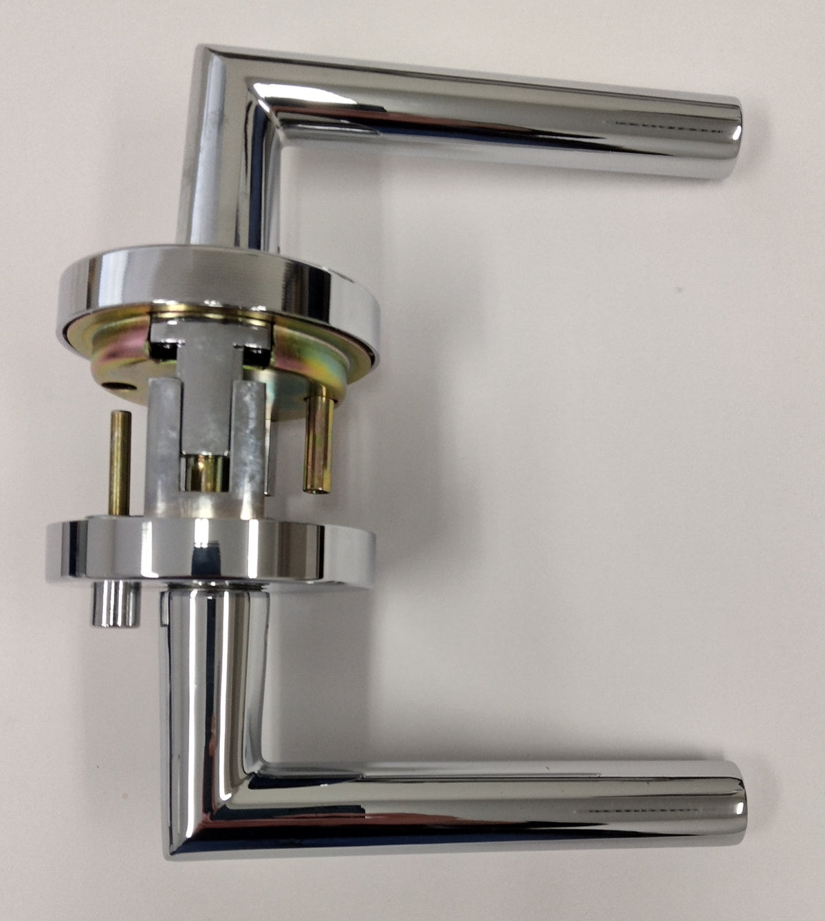 Door lever in a polished chrome finish