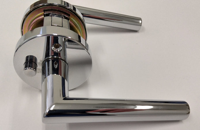 Door lever in a polished chrome finish