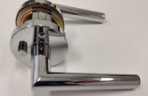 Door lever in a polished chrome finish