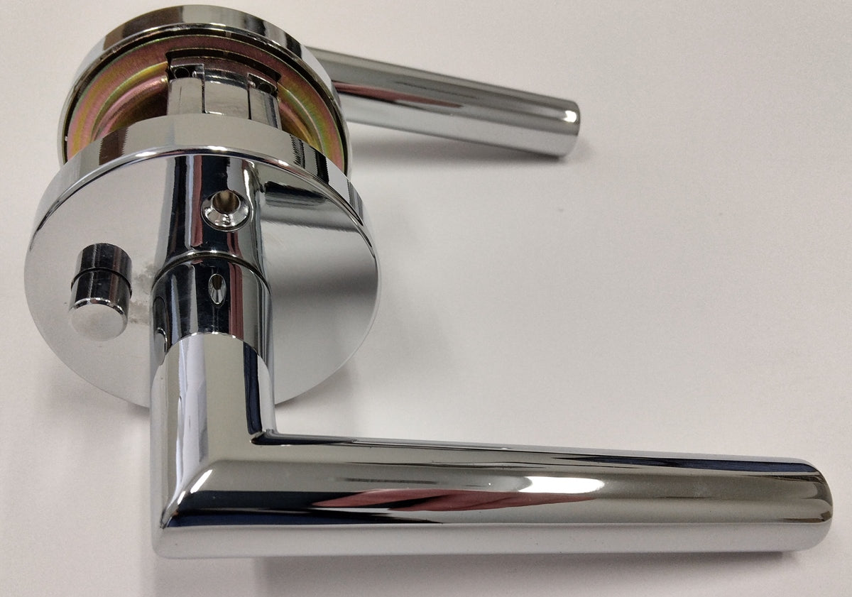Door lever in a polished chrome finish