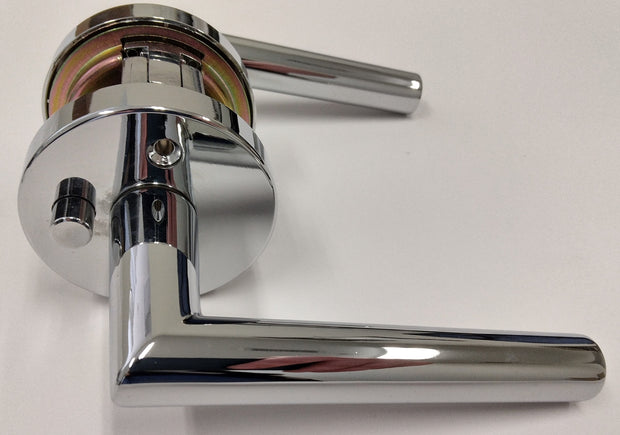 Door lever in a polished chrome finish