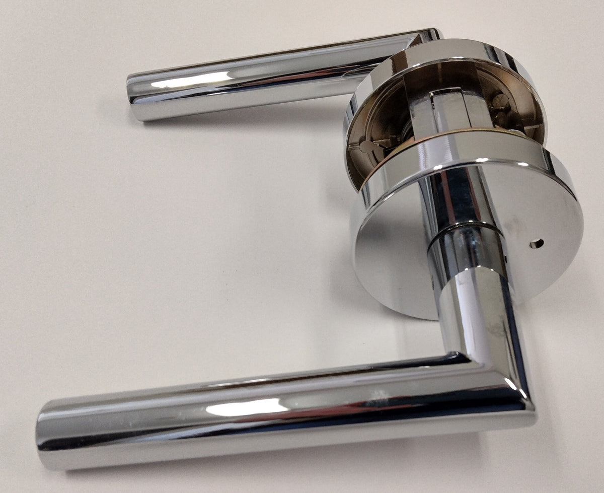 Door lever in a polished chrome finish