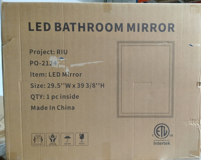 LED Bathroom Lighted Mirror 29.5" x 39 3/8"