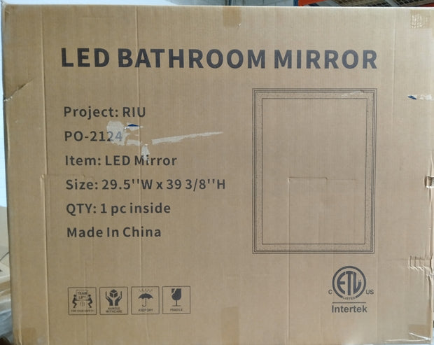 LED Bathroom Lighted Mirror 29.5" x 39 3/8"